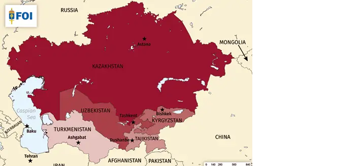 A map over the region.