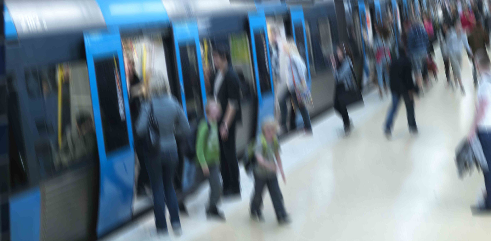 People in Stockholm metro